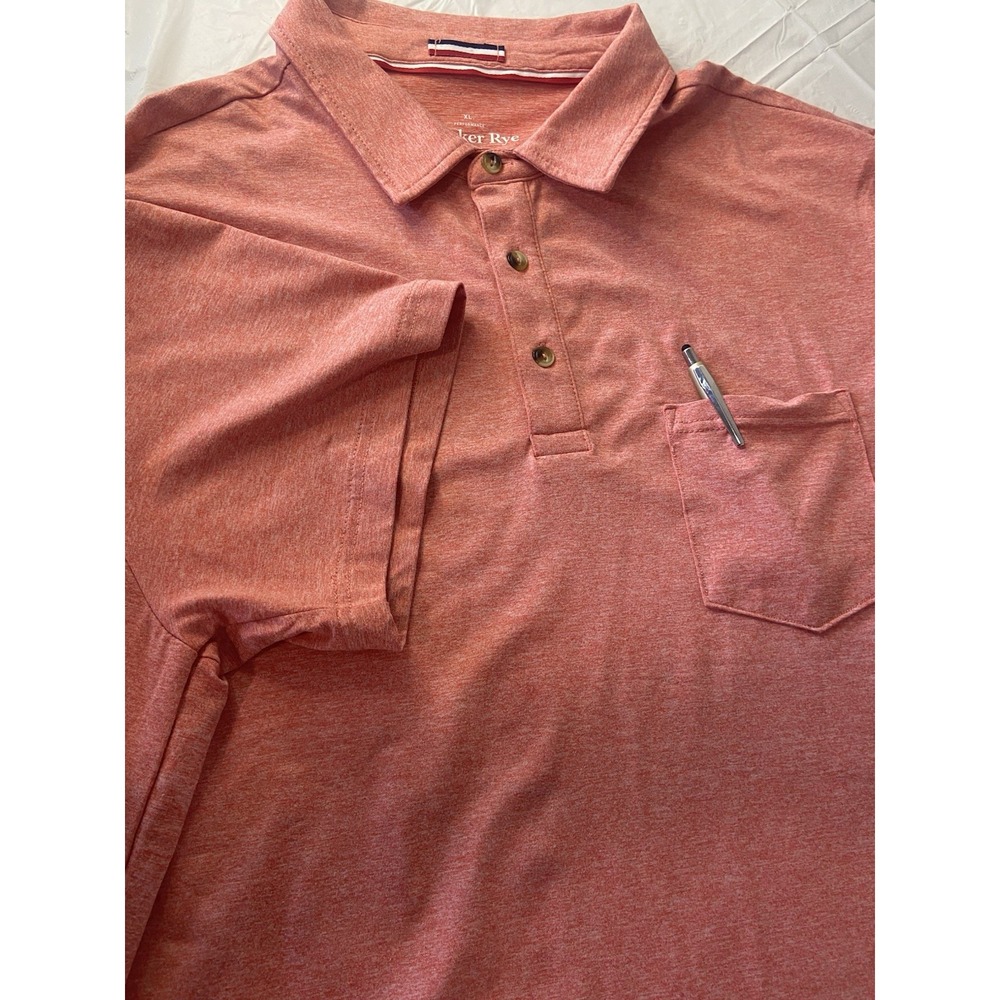 Men's Hawker Rye Tagless Heathered Orange‎ 3 Button Golf Polo Shirt-Size  XL